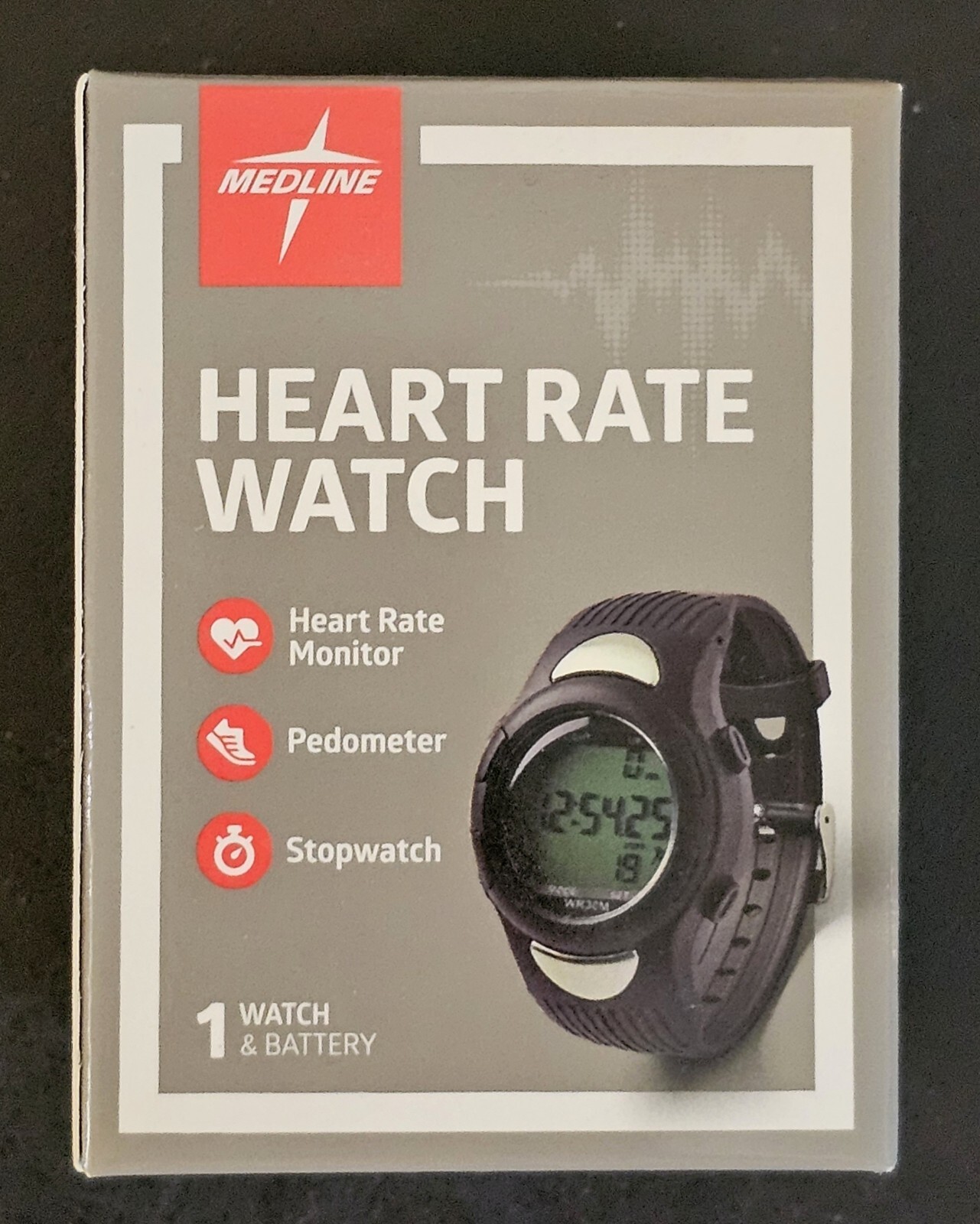 Medline HEART RATE WATCH Monitor Pedometer Stopwatch NEW Sealed eBay