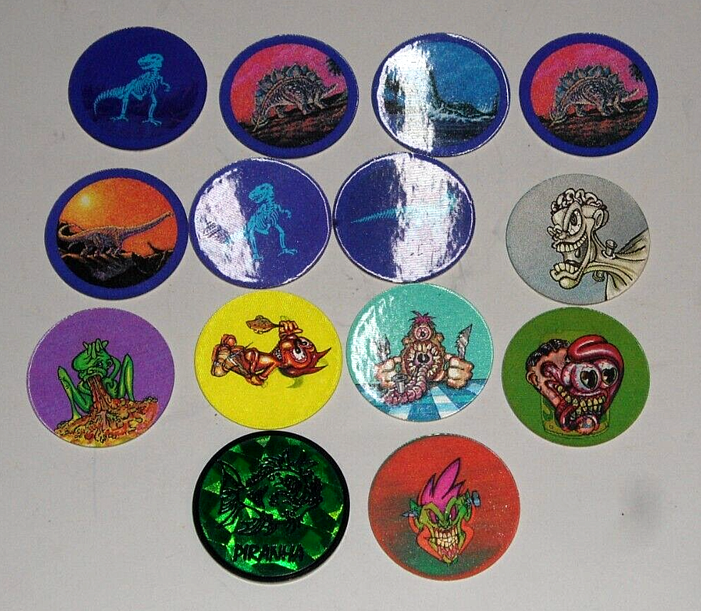 Lot Of 13 Shiny Prismatic 3D Pogs + Slammer Dinosaurs | eBay