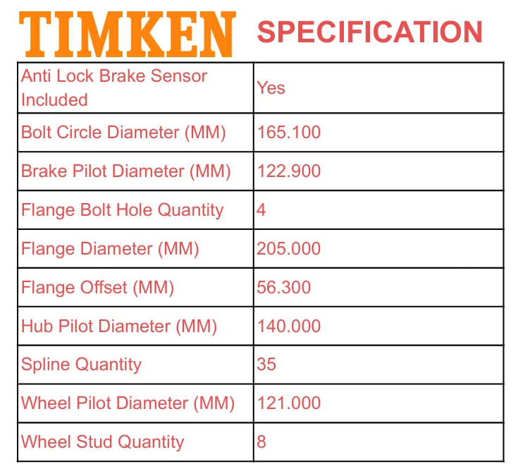 Conjunto de buje de cojinete de rueda delantera TIMKEN para 09-11 Dodge Ram 2500 RAM 3500 4x4 Foto 3 de 4