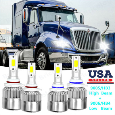 4 LED Headlight Bulbs Kit 6000K For International Truck Pro Star Prostar 2008-16