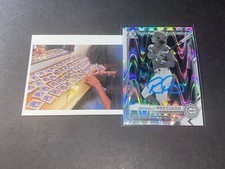 Reginald Preciado Cubs Auto Signed 2021 Bowman Chrome Black & White Ray Wave .