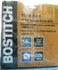 Bostitch 16 Ga. Straight Finish Nails, 2-1/2"   (SB16-2.50) FS