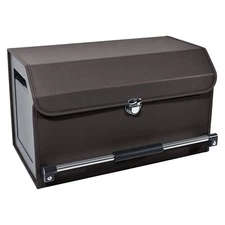 XCF Car Trunk Organizer, Durable Leather Storage Box with Lid and Sturdy Handle