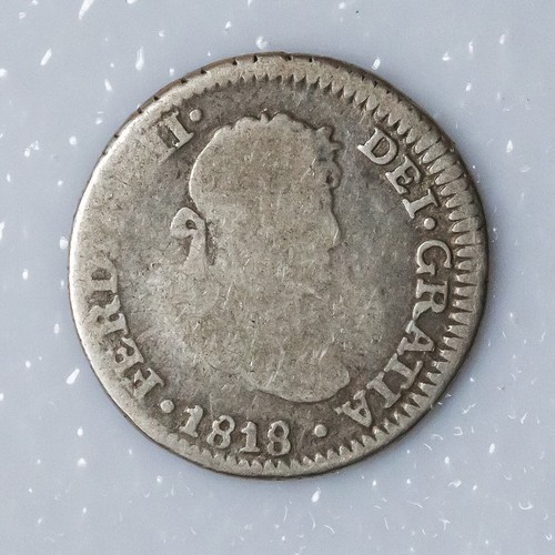 Peruvian Silver Coin: 1818 Lima Half Real - Fernando VII