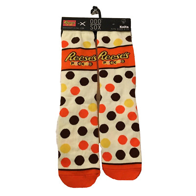 Odd Sox Knits REESE'S PIECES Candy Novelty Crew Socks Fits Sizes 6-13 NWT