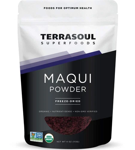 Organic Maqui Berry Powder, 4 Oz, Freeze-dried, Antioxidant-Rich Superfood fo...