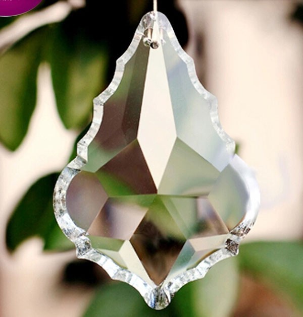 10pcs Crystal Prisms 63mm - K9 Crystal Maple Leaf Chandelier Pendants