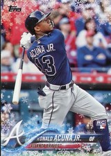 2018 Topps Holiday Ronald Acuna Jr. #HMW50 Rookie Card (RC). rookie card picture