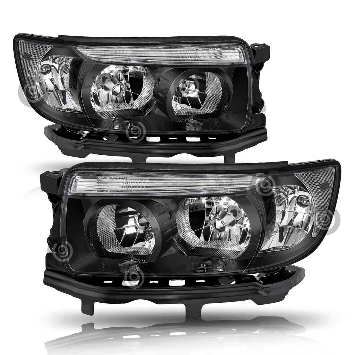 Pair Of Factory-Style Headlights For 2006-2008 Subaru Forester – Left & Right, Halogen, Chrome Housing