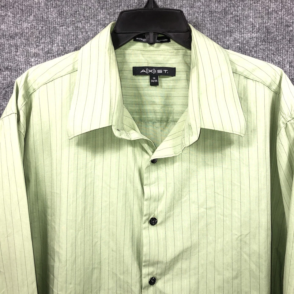 Axist Men's Slim Fit Basil Striped Button Up Long Sleeve Shirt Size 18 34x35 - Image 3 of 4