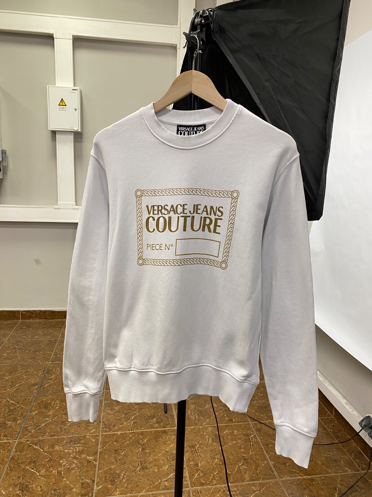 Versace Jeans Couture Y2K Retro Rare White Sweatshirt Size S