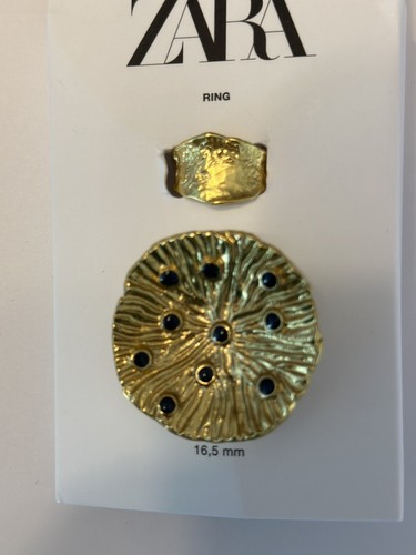 New Zara Pack of Two Gold Metal Rings 1124/027 Limited Edition - Picture 2 of 8