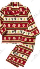 NWT Boys 3-4 Gymboree Vintage Fleece Gingerbread Christmas Button-up PAJAMAS