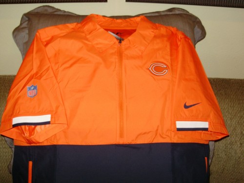 NFL Chicago Bears Nike 1/2 Zip Lightweight Orange S/S Golf Wind Jacket Men Large - 第 1/11 張圖片
