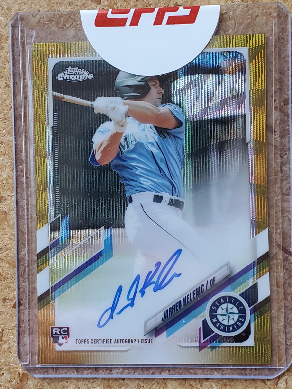 Jarred Kelenic 2021 Topps Chrome Gold Wave Refractor Rookie Parallel Auto #43/50