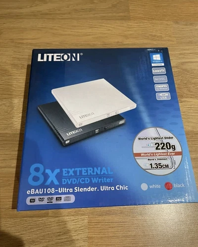 LITE-ON eBAU108 8x External DVD/CD Writer Drive Black