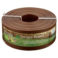 Terrace Board 5 In. X 40 Ft. Brown Landscape Lawn Edging With Stakes