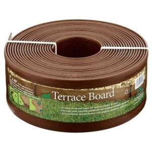 Terrace Board 5 In. X 40 Ft. Brown Landscape Lawn Edging With Stakes