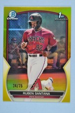 Ruben Santana 2023 Bowman Chrome Yellow Refractor /75 Diamondbacks #BCP-42