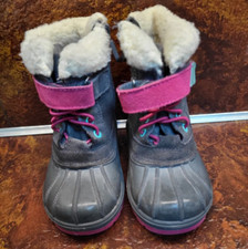 Cat Jack Little Kids Winter Boots - Size 7 - Grey Pink - Thermolite Side Zipper