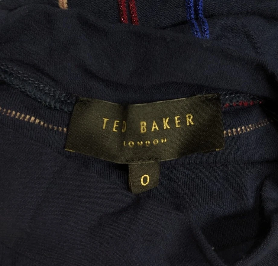 Ted baker blue erlo stripe sleeveless midi dress Clearance