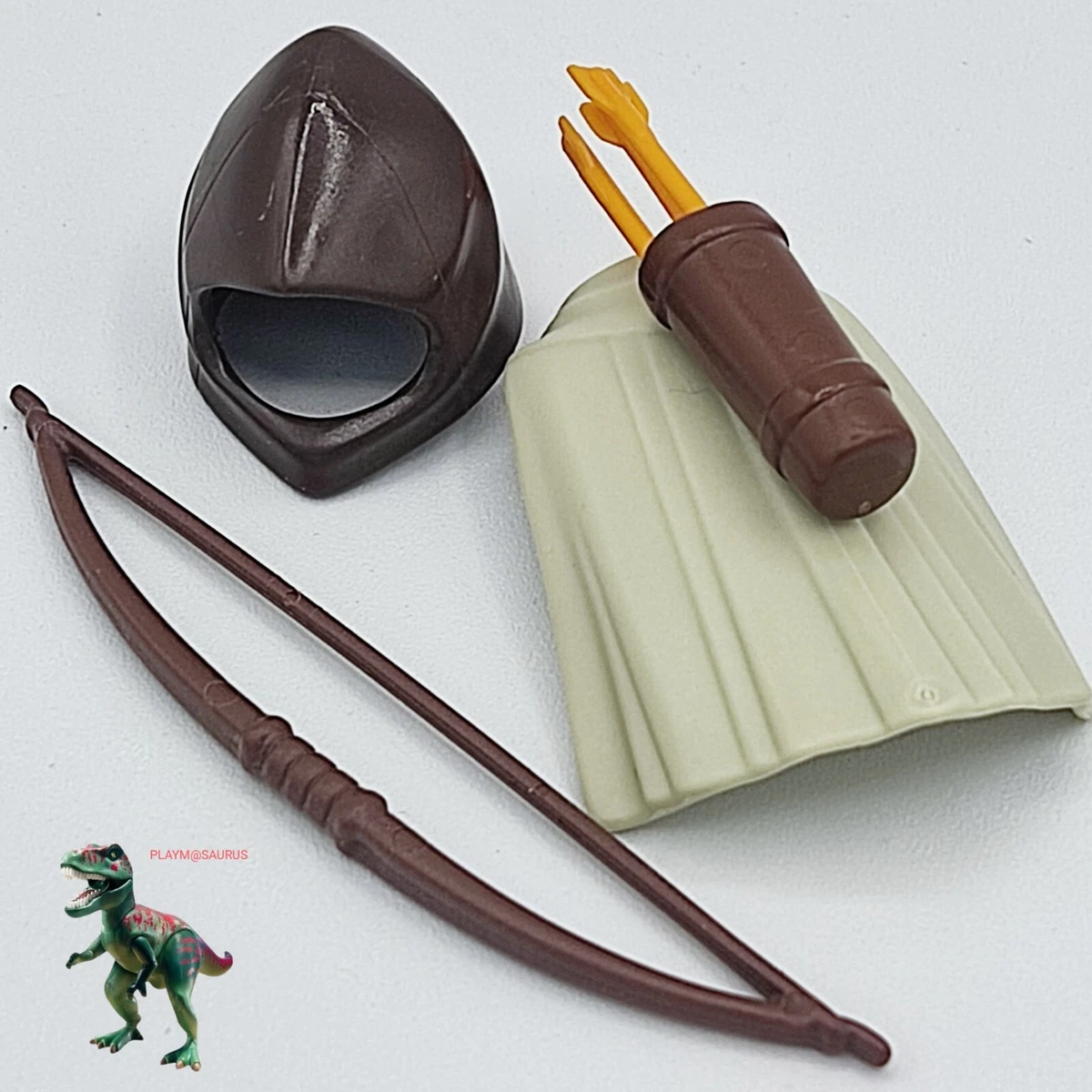 Figurine Playmobil Guerrier Médiéval Violet - Archer Avec Arc Et Flèches - Occasion