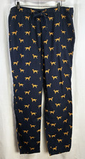 J Crew Factory Flannel Pajama Pants Navy Blue Golden Retriever Men s Size Large