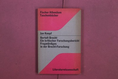 359866 Jan Knopf BERTOLT BRECHT Athenäum Fischer Taschenbuch Verlag Ein