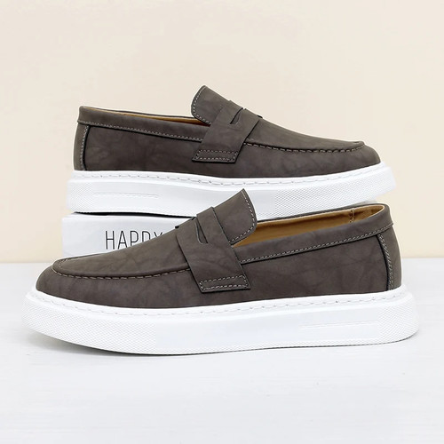 Mocassini slip-on uomo sneakers casual antiscivolo outdoor passeggio scarpe tavola guida - Foto 2 di 26