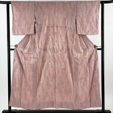 JAPANESE KIMONO FINE PATTERN LIGHT PINK 152.5cm 5 ft 0 in PURE SILK FF11411