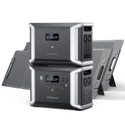 5300Wh 2200W Power Station w/ Expandable Battery + 2pcs Folding Solar Panel 210W