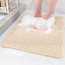 Non-Slip Soft PVC Shower Mat Foot Scrubber Quick Drying 40  16 Beige