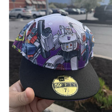 New Era 59FIFTY Transformers Decepticons Fitted Hat White Black Purple Megatron