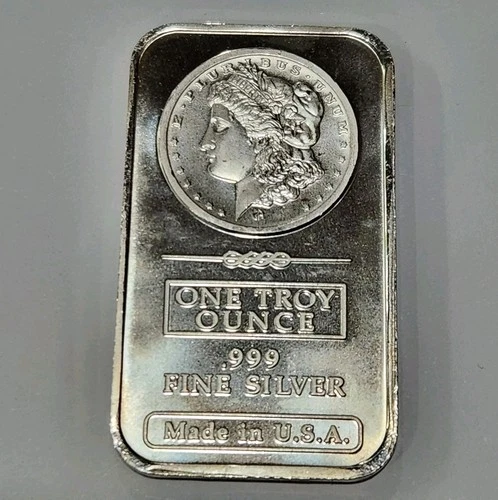1oz Silver Bar Morgan Dollar Design .999