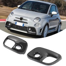 Abs Carbon Fiber Car Front Fog Light Cover For Fiat 500 Abarth 595 695 2017-2025 Abs Carbon Fiber Car Front Fog Light Cover For Fiat 500 Abarth 595 695 2017-2025
