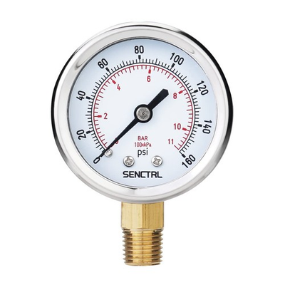 #ad SENCTRL 0 160 Psi Pressure Gauge 2quot; Dial 1 4 NPT Lower Mount Waterproof S... $14.62