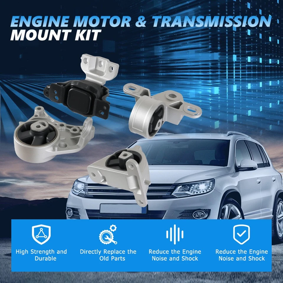 4PC Engine Motor & Trans Mount for 2001-2006 Chrysler Town & Country V6 3.3L - Image 4 of 4