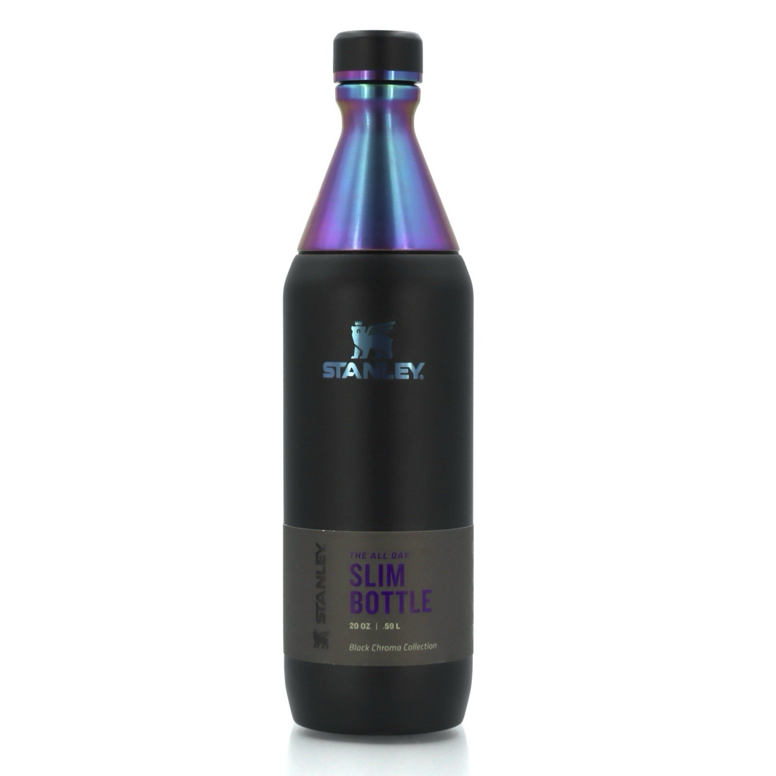 Stanley 20oz Slim Bottle Black Chroma&mdash;Blue/Purple/Pink Iridescent&mdash;New W/O BOX