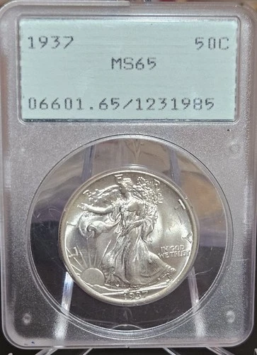 1937 Walking Liberty Half Dollar Rattler PCGS MS65 OGH