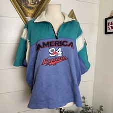 Women s Vintage 90 s Kappa America 94 1/4 Zip Sweatshirt Colorblock Medium