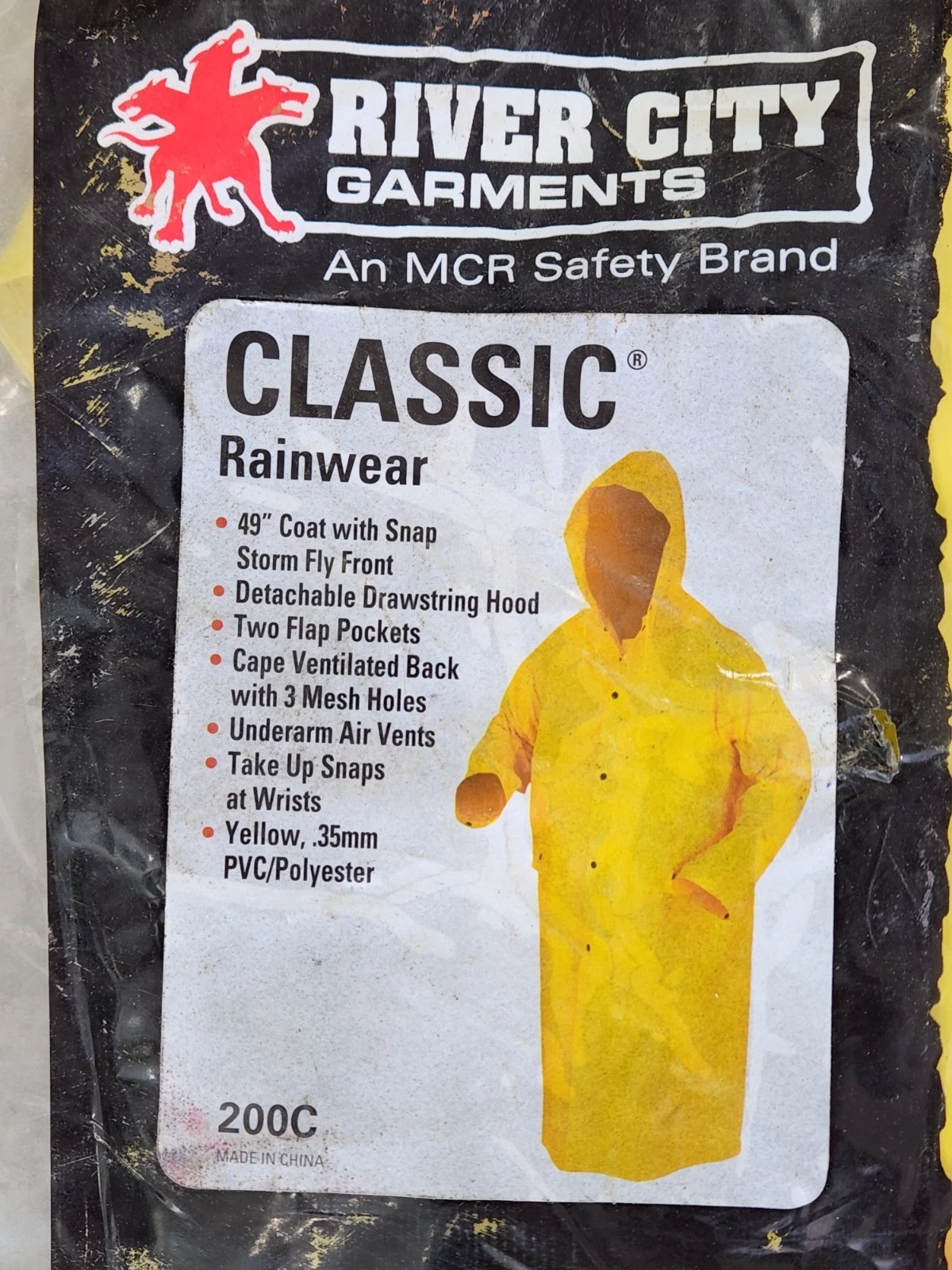 2 pcs - MCR Safety 200CX3 Classic Rain Coat .35mm PVC/Polyester Detachable Hood - product detail image 4