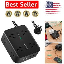 Wall Mount Power Strip with 8 AC Outlets  4 USB Ports for Smart Charging