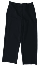 Marks Spencer Women's Trousers Size 16 Black Wide Leg Pockets Zip Button New