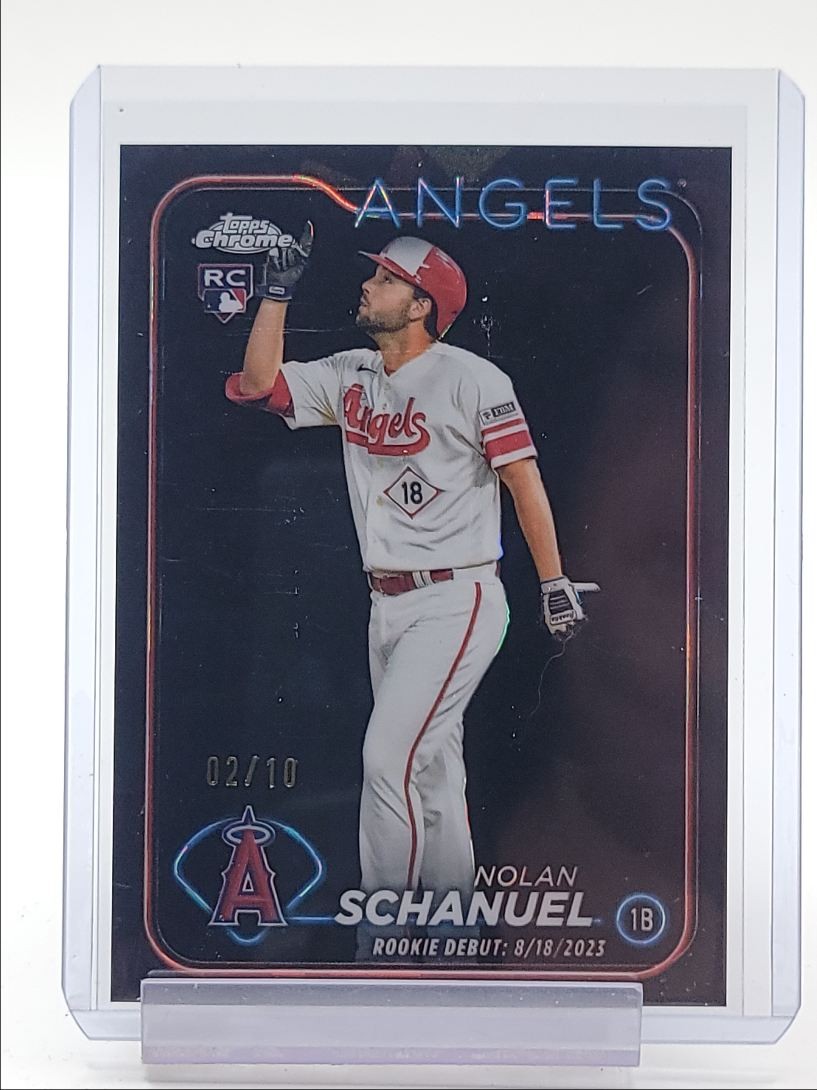 NOLAN SCHANUEL 2024 TOPPS CHROME UPDATE SAPPHIRE BLACK ROOKIE DEBUT RC /10 Q3882