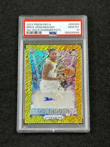 2023 Prizm Deca Brice Sensabaugh FOTL Gold Shimmer Rookie Auto /10 PSA 10 -POP 4