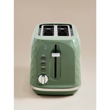 Green Diamond Textured 2-Slice Toaster