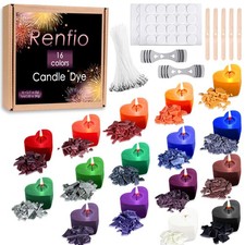 Renfio 16 Colors Candle Dye - 0.17oz/5g Each for Soy Wax, 54.4b Wax Making Ac...
