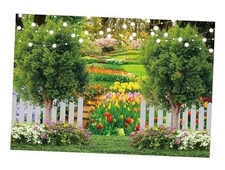 82" x 59" Spring Backdrop Flower Garden Landscape Scenery Grassland 82 x 59 in