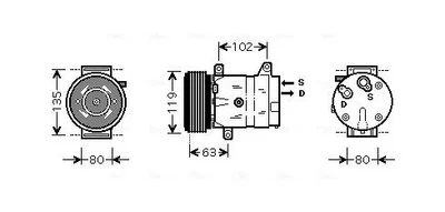 Compresseur de climatisation R 134a RTAK440 AVA QUALITY COOLING pour RENAULT - Photo 1/4
