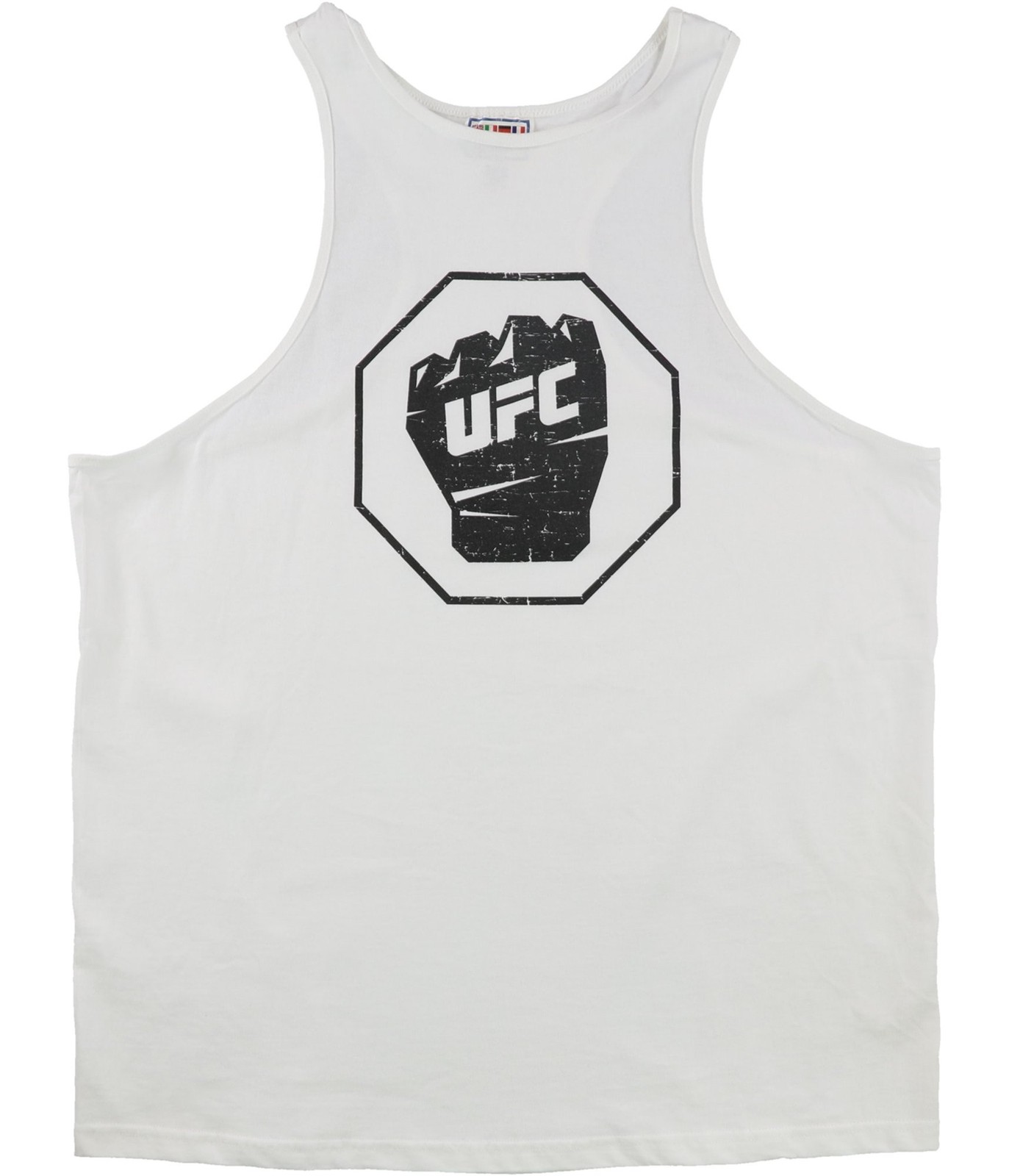 Busch Gardens Mens Distressed Fist Muscle Tank Top, white, L/XL 897100068136